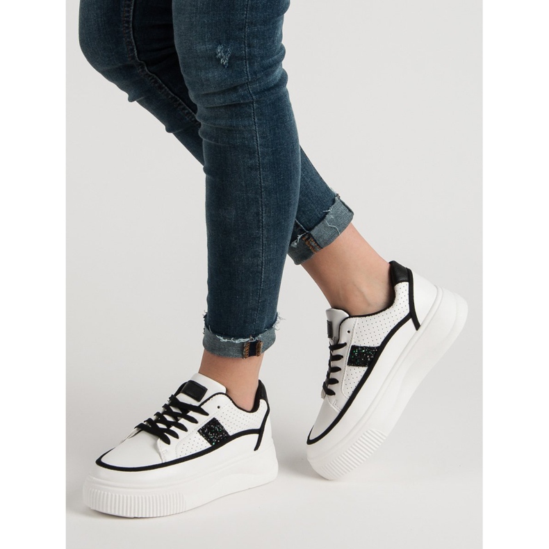 Białe Creepersy Z Brokatem 1