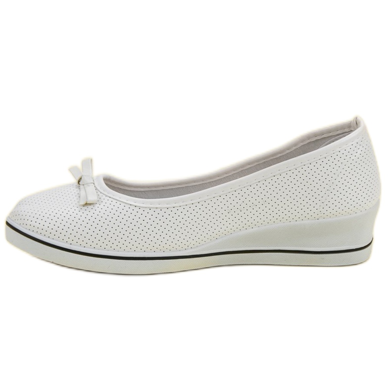 Sportowe Baleriny Na Koturnie białe 1