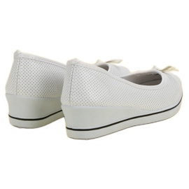 Sportowe Baleriny Na Koturnie białe 2