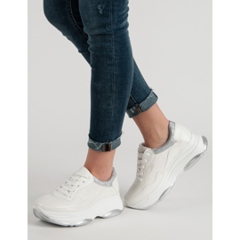 Weide Białe Sneakersy Z Brokatem 1