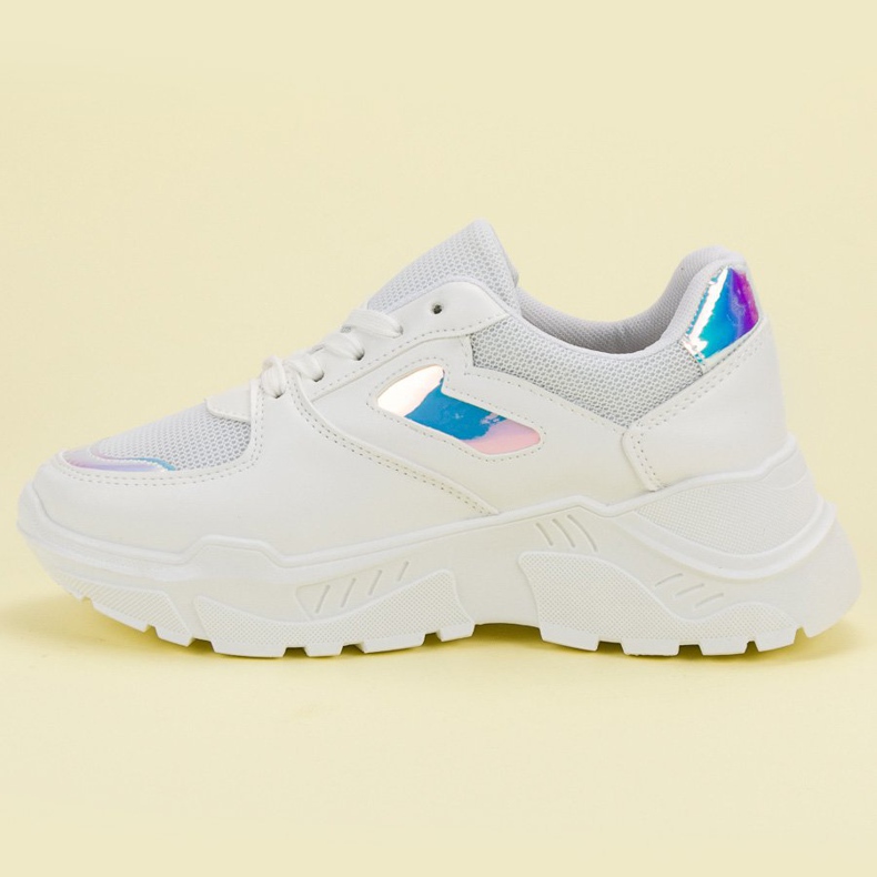 Białe Sneakersy Z Efektem Holo 1