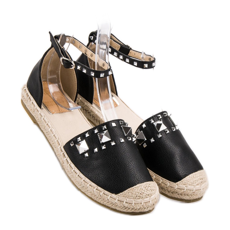 Bestelle Czarne Rockowe Espadryle 1