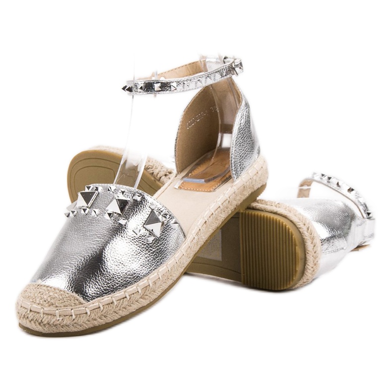 Bestelle Srebrne Rockowe Espadryle szare 2