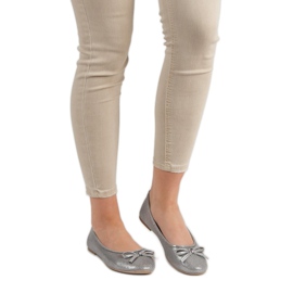 Evento Srebrne Baleriny Z Kokardką szare 1