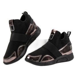 Wsuwane Sneakersy Na Koturnie czarne 1