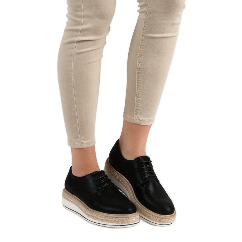 Clowse Czarne Półbuty Espadryle 2