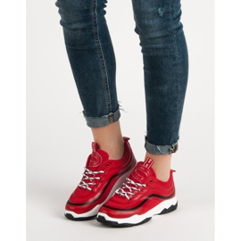 Tekstylne Buty Sportowe czerwone 2