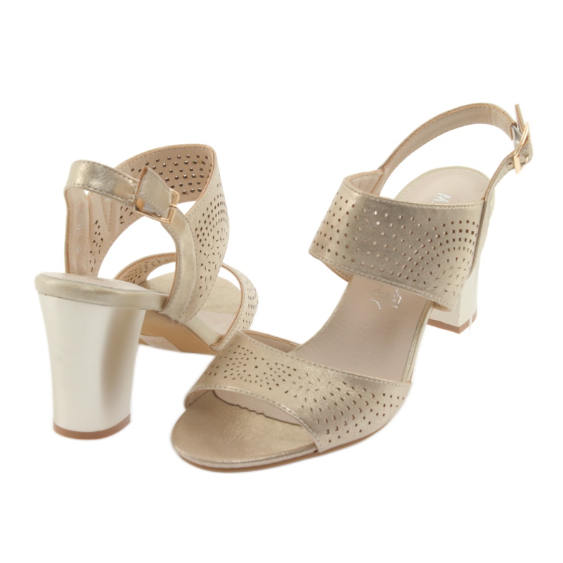 M.Daszyński Sandały wkładka skórzana Daszyński żółte 4