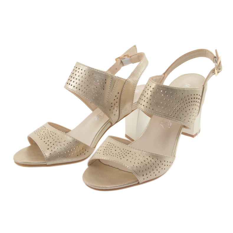 M.Daszyński Sandały wkładka skórzana Daszyński żółte 3