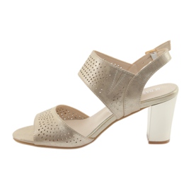 M.Daszyński Sandały wkładka skórzana Daszyński żółte 2