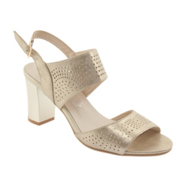 M.Daszyński Sandały wkładka skórzana Daszyński żółte 1