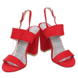 Sandałki na słupku czerwone S116 Red 2