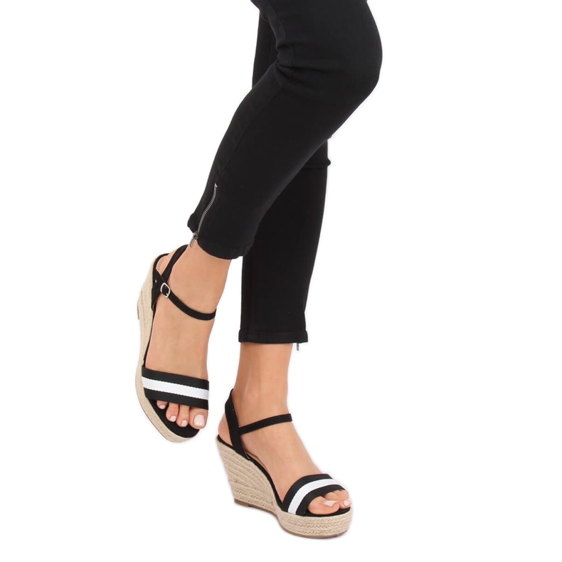Espadryle na koturnie czarne 9072 Black 2