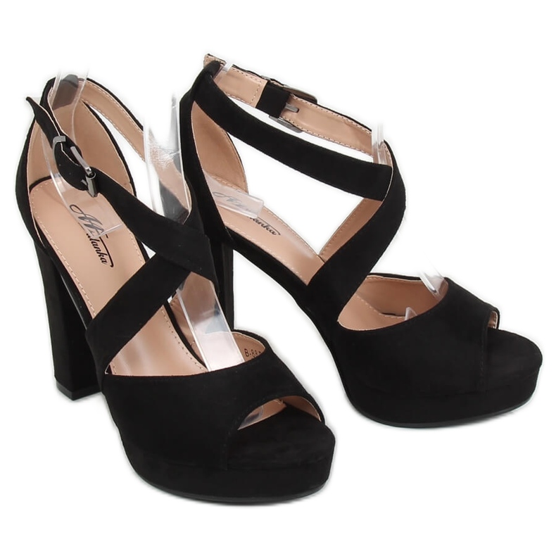 Sandałki na platformie czarne B-88 Black 1