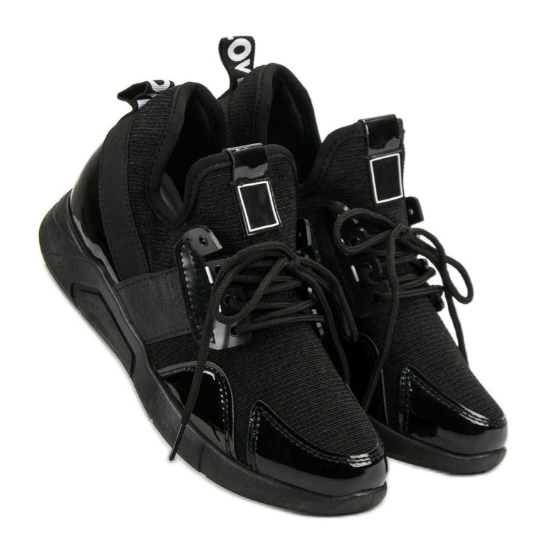 Czarne Wsuwane Sneakersy 1