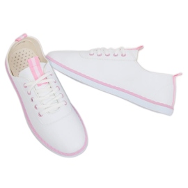 Tenisówki damskie biało-różowe XJ-2918 Pink białe 3