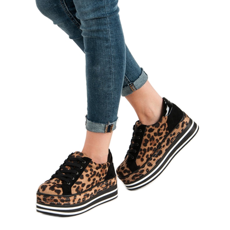 Weide Sneakersy Na Platformie brązowe 1