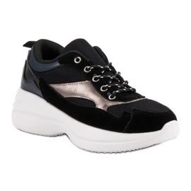 Modne Obuwie Na Platformie czarne 1