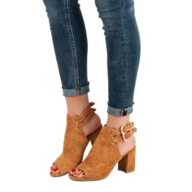 Erynn Eleganckie Zbudowane Sandały brązowe 1