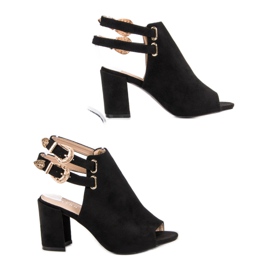 Erynn Eleganckie Zbudowane Sandały czarne 2