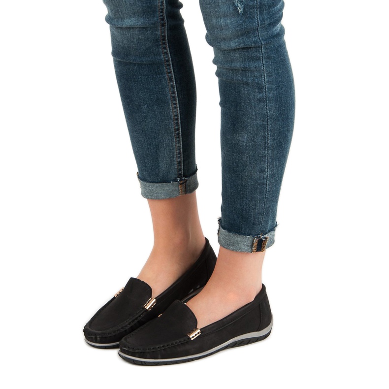 Anesia Paris Czarne Mokasyny 2