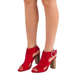 Erynn Czerwone Sandały Na Słupku 1