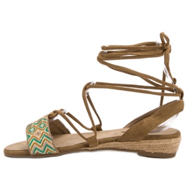 Corina Wiązane Sandałki brązowe 1