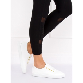 Trampki damskie białe WD009 WHITE/YELLOW 2