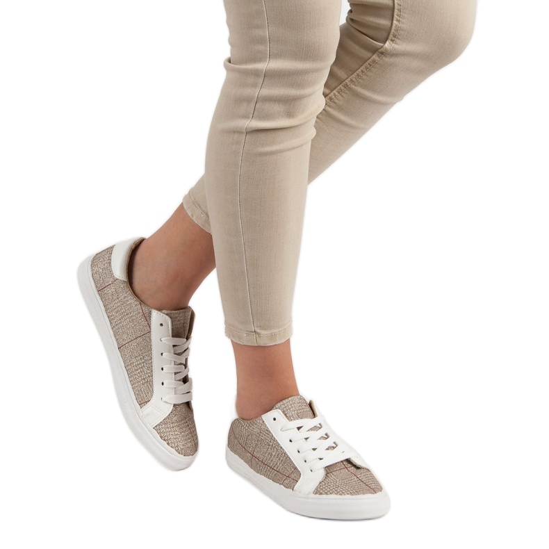 Sznurowane Trampki żółte 2