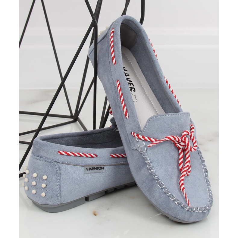 Mokasyny damskie niebieskie MH04 Blue 1
