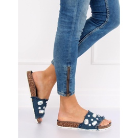 Klapki jeansowe granatowe CK100 D.BLUE 1