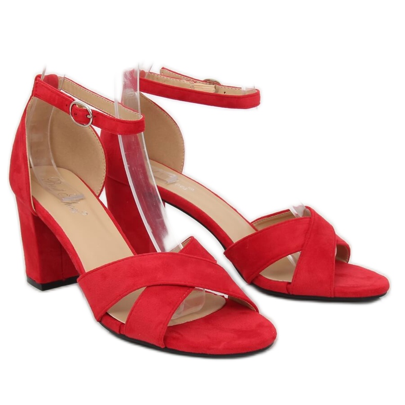 Sandałki na słupku czerwone FH-3M26 Red 1