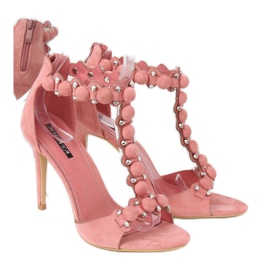 Sandałki na szpilce różowe GH-5A5733 Pink 4
