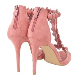 Sandałki na szpilce różowe GH-5A5733 Pink 5