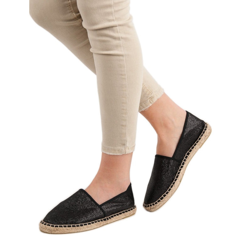 Cm Paris Brokatowe Czarne Espadryle 1