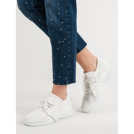 Tekstylne Obuwie Sportowe białe 2