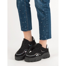 Modne Czarne Sneakersy 2