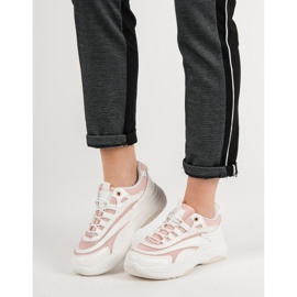 Biało-różowe Sneakersy białe 1