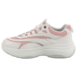 Biało-różowe Sneakersy białe 4