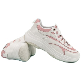 Biało-różowe Sneakersy białe 5