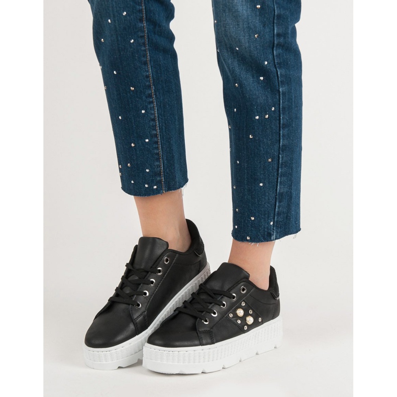 Czarne Obuwie Na Platformie 2