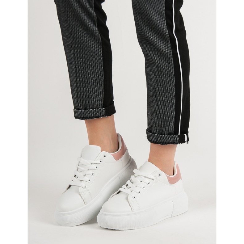 Renda Białe Buty Na Platformie 2