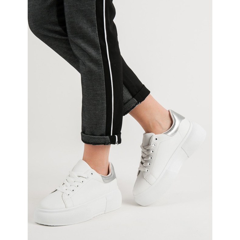 Renda Białe Buty Na Platformie 2