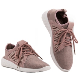 Modne Tekstylne Obuwie fioletowe 2