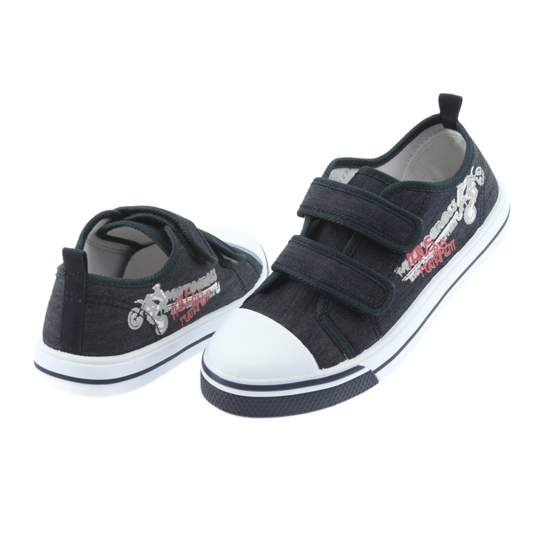 Trampki na rzepy Motocross Atletico 1809 granatowe 4