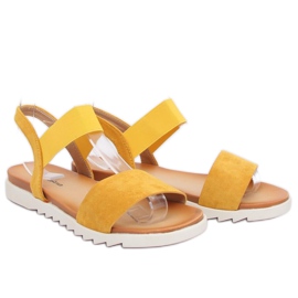 Sandałki damskie żółte 9001 Yellow 2