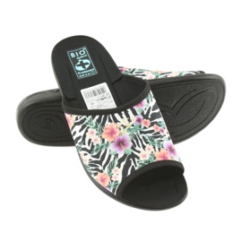 Kapcie damskie zebra Adanex 23876 białe czarne wielokolorowe 4