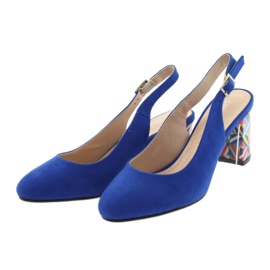 Sandały na słupku Sergio Leone 788 indigo mic niebieskie 3