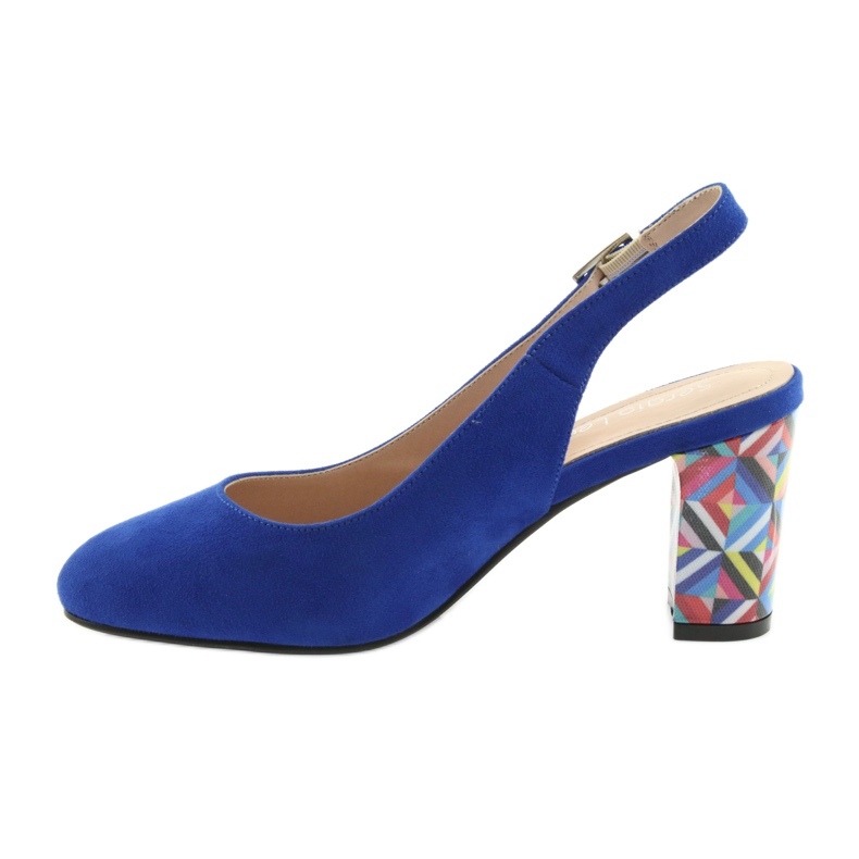 Sandały na słupku Sergio Leone 788 indigo mic niebieskie 2