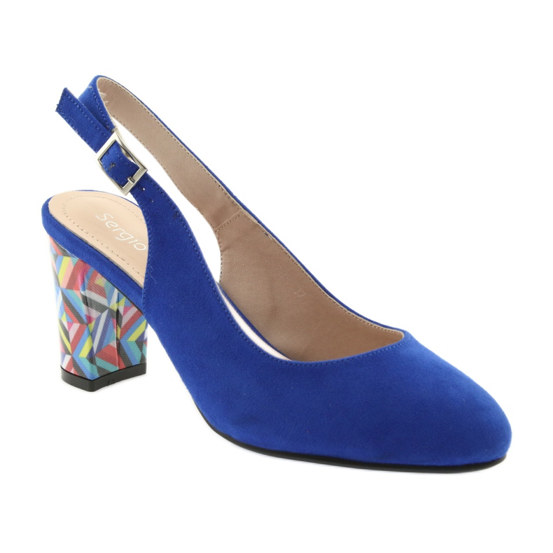 Sandały na słupku Sergio Leone 788 indigo mic niebieskie 1